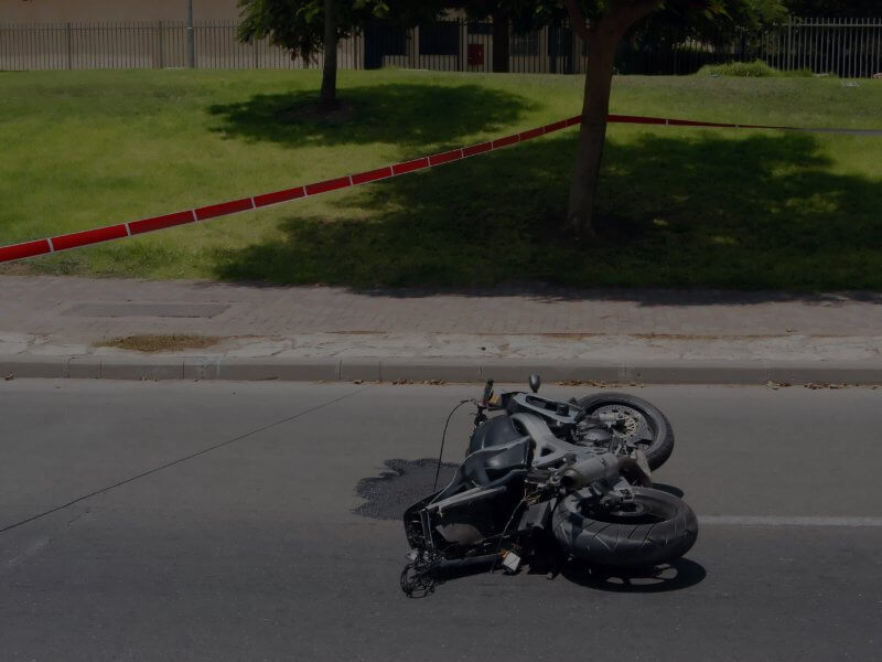 Motorcycle accident scene