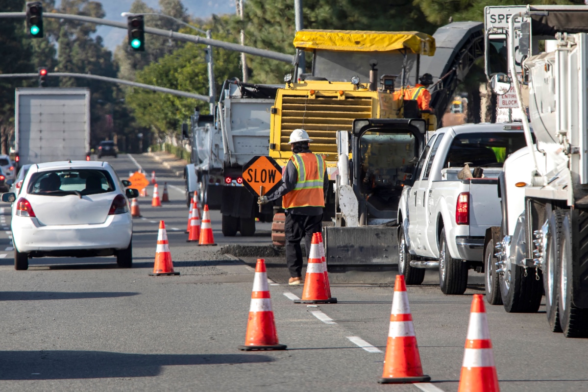 car accident in a construction zone