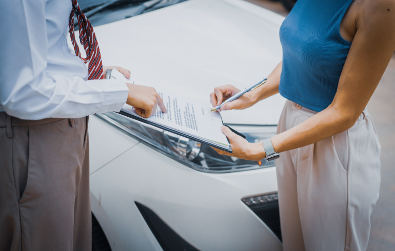 Insurance Adjuster and Car Accident Victim